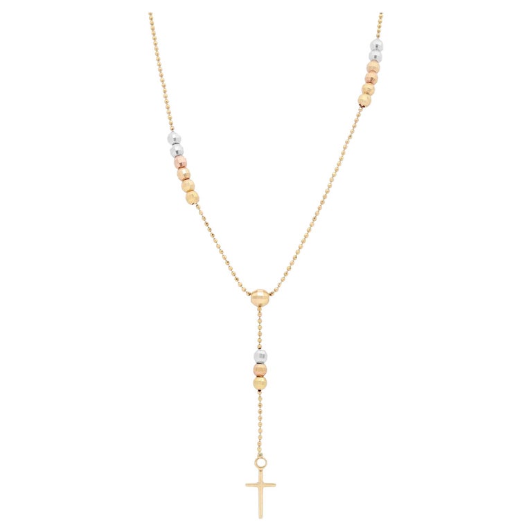 Gold cross lariat necklace clearance
