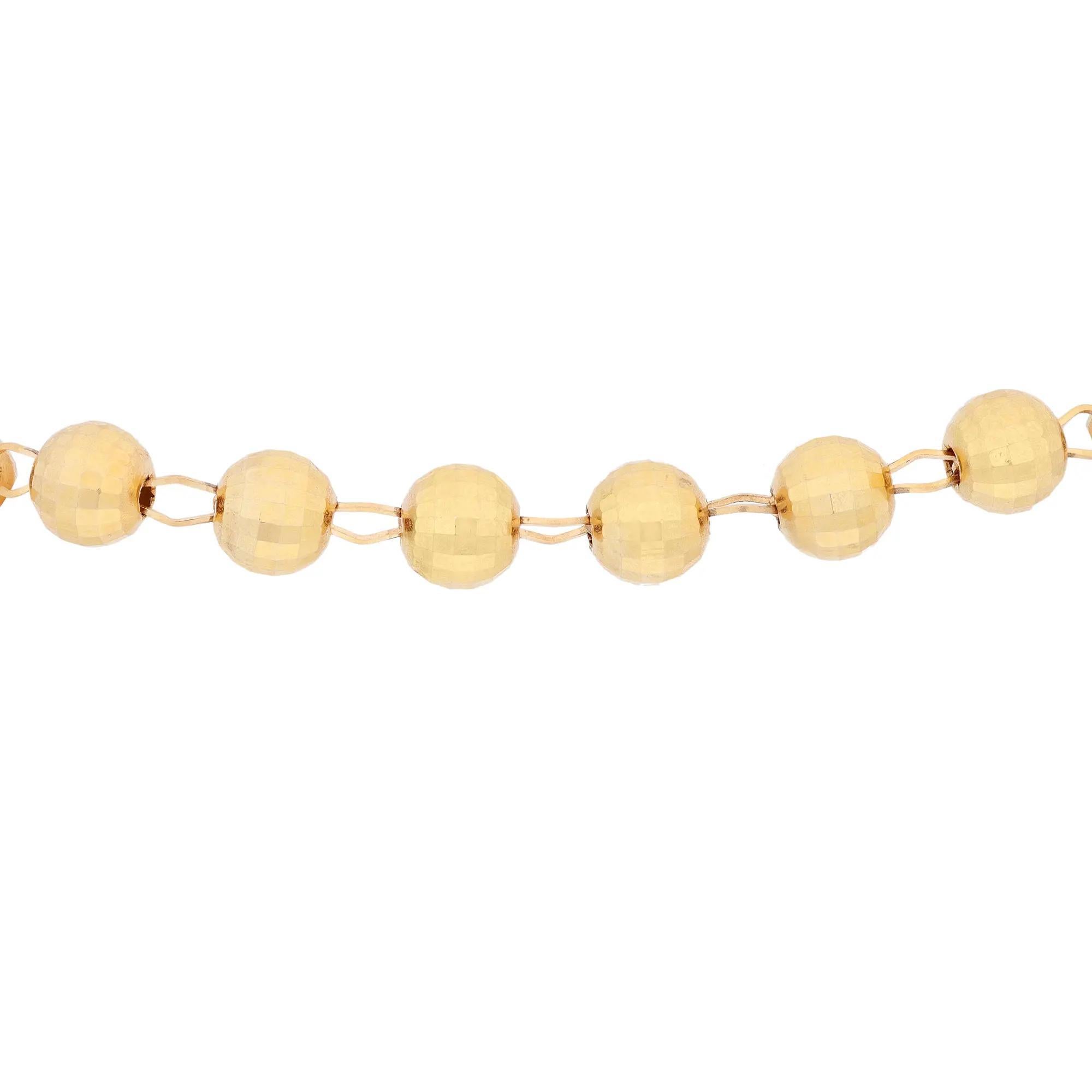 Rachel Koen Kreuz Rosary Lariat Halskette 14K Gelbgold Damen im Angebot