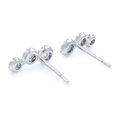 Rachel Koen Diamond 14 Karat White Gold Stud Earrings 0.36 Carat
