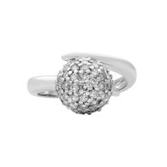 Rachel Koen Diamond Ball Ring 14K White Gold 0.40Cttw