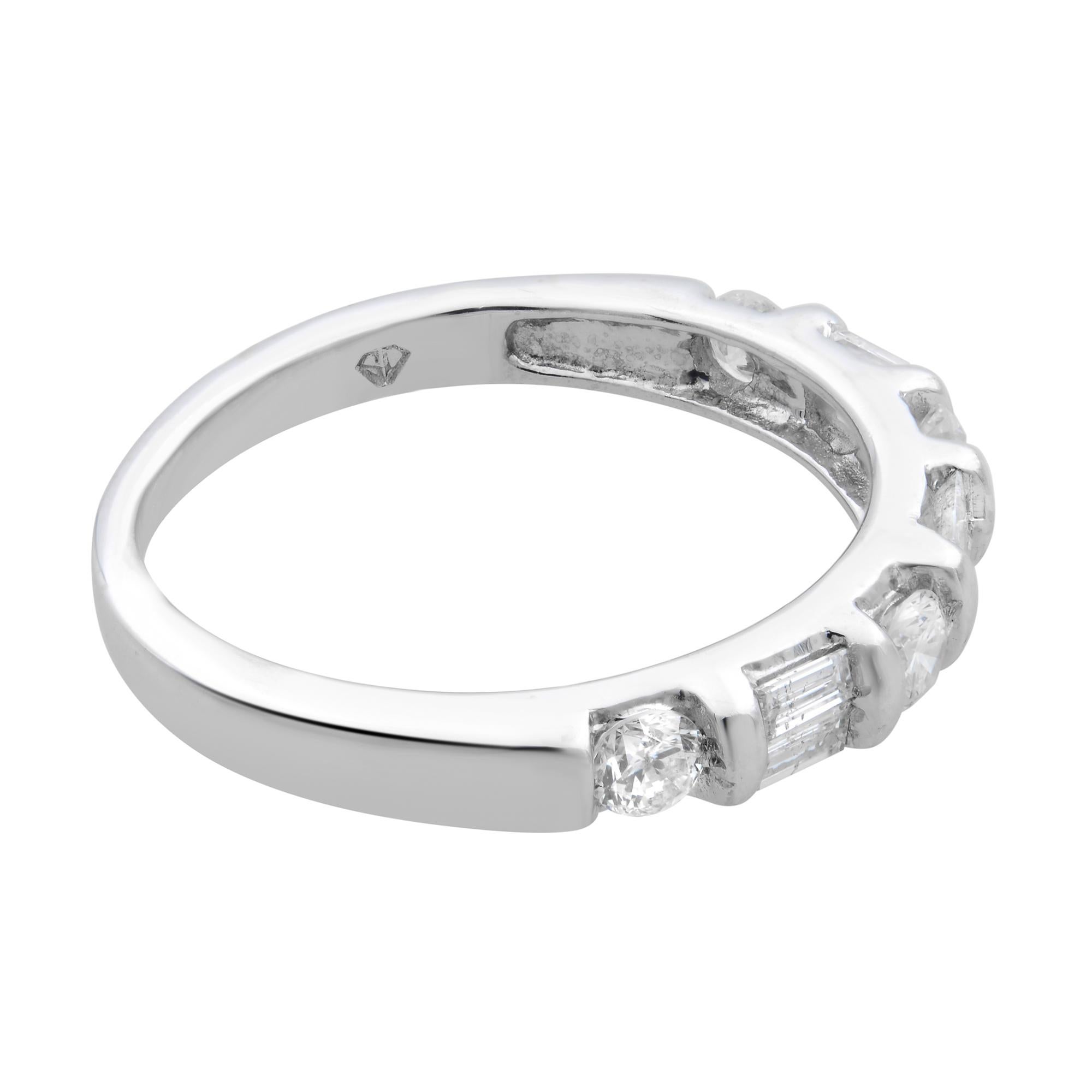 Rachel Koen Diamond Band Ring 14K White Gold 0.75cttw In New Condition For Sale In New York, NY
