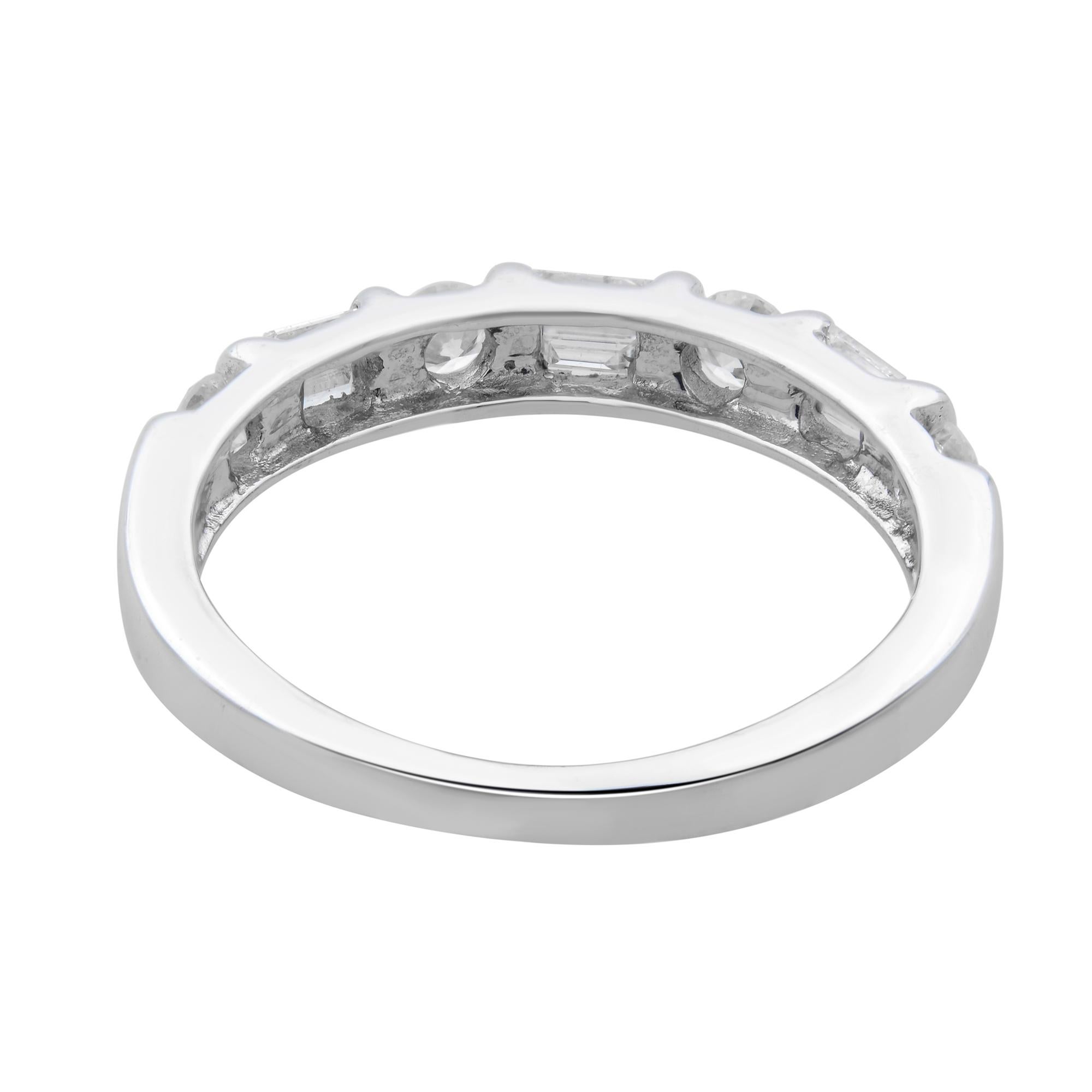 Women's Rachel Koen Diamond Band Ring 14K White Gold 0.75cttw For Sale