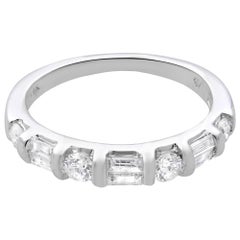 Rachel Koen Diamond Band Ring 14K White Gold 0.75cttw