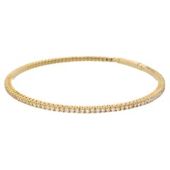 Rachel Koen Brazalete de tenis con diamantes en oro amarillo de 14 quilates 1,50 ctw