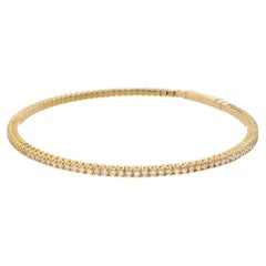 Rachel Koen Diamond Bangle Tennis Bracelet in 14K Yellow Gold 1.50cttw