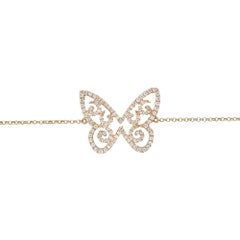 Rachel Koen Pulsera Cadena Mariposa Diamantes Oro Rosa 18K 0,46cttw