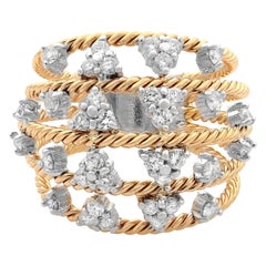 Rachel Koen Bague Cocktail Diamant Or Rose et Blanc 18K 1.00cttw