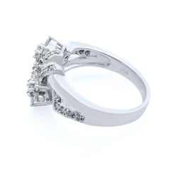 Rachel Koen Diamond Cocktail Ring 18K White Gold 0.75cttw