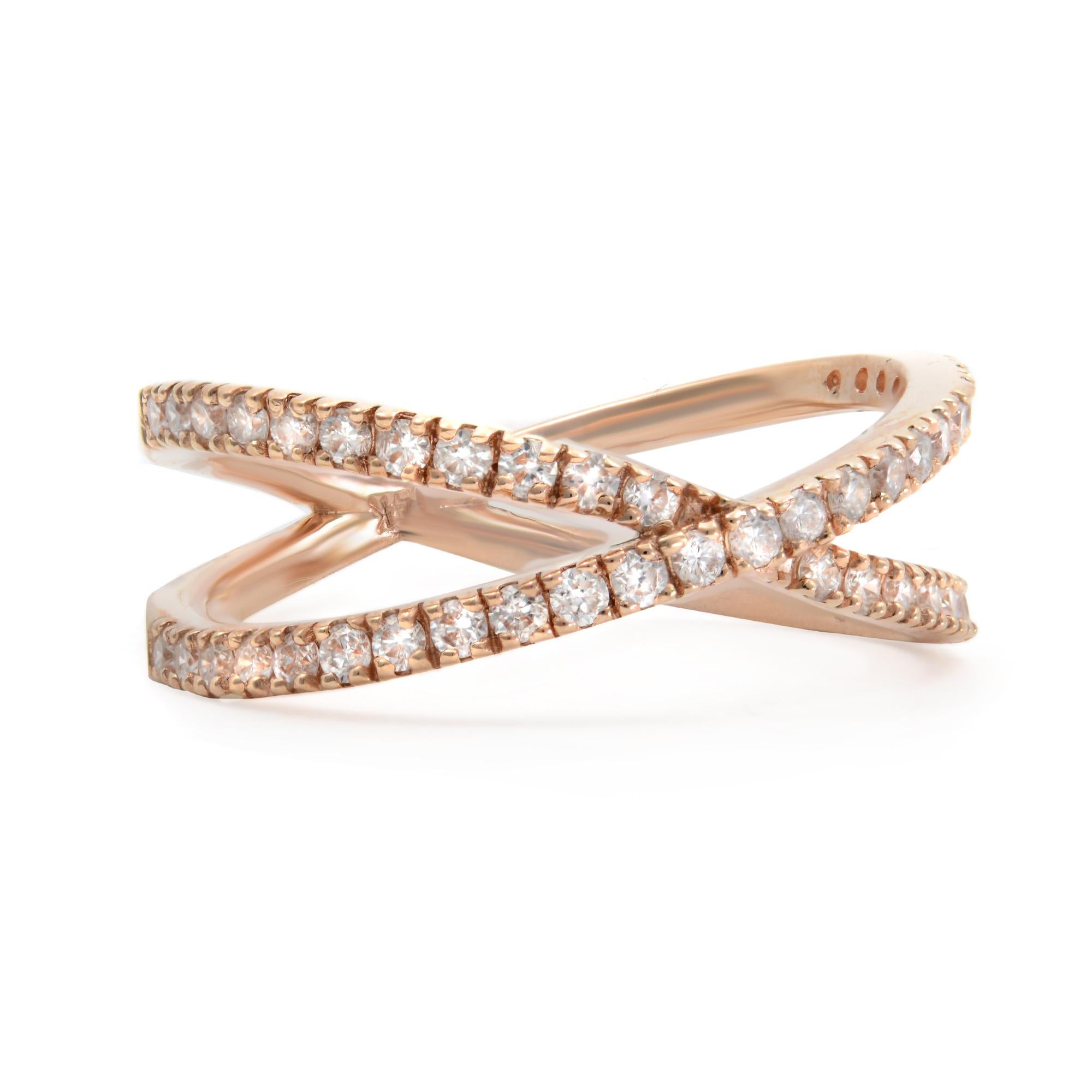 rose gold crossover ring