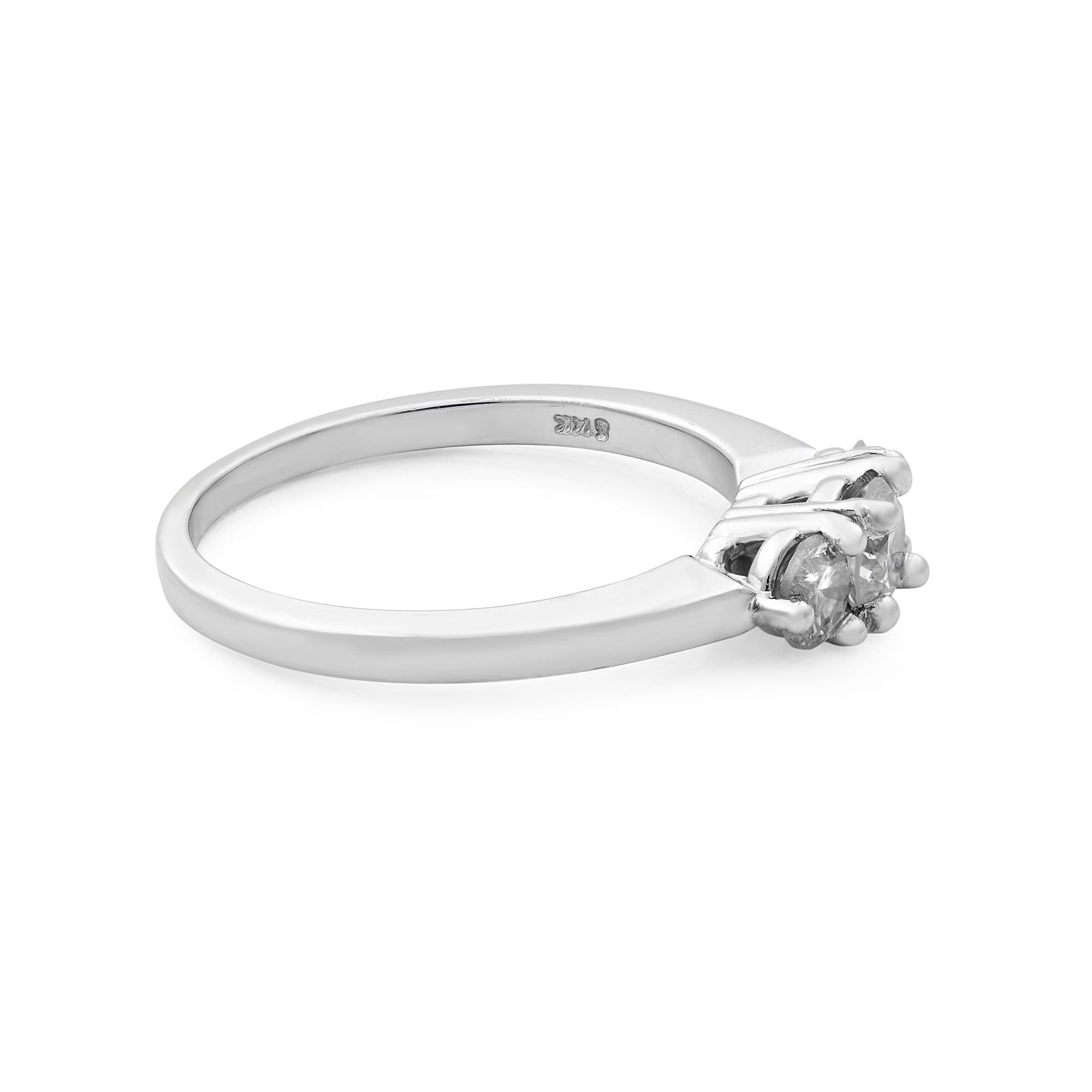 Modern Rachel Koen Diamond Engagement Ring 14K White Gold 0.50Cttw For Sale