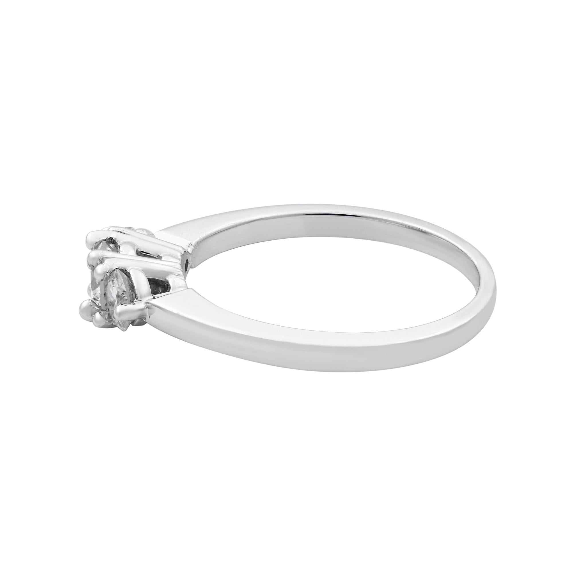 Round Cut Rachel Koen Diamond Engagement Ring 14K White Gold 0.50Cttw For Sale