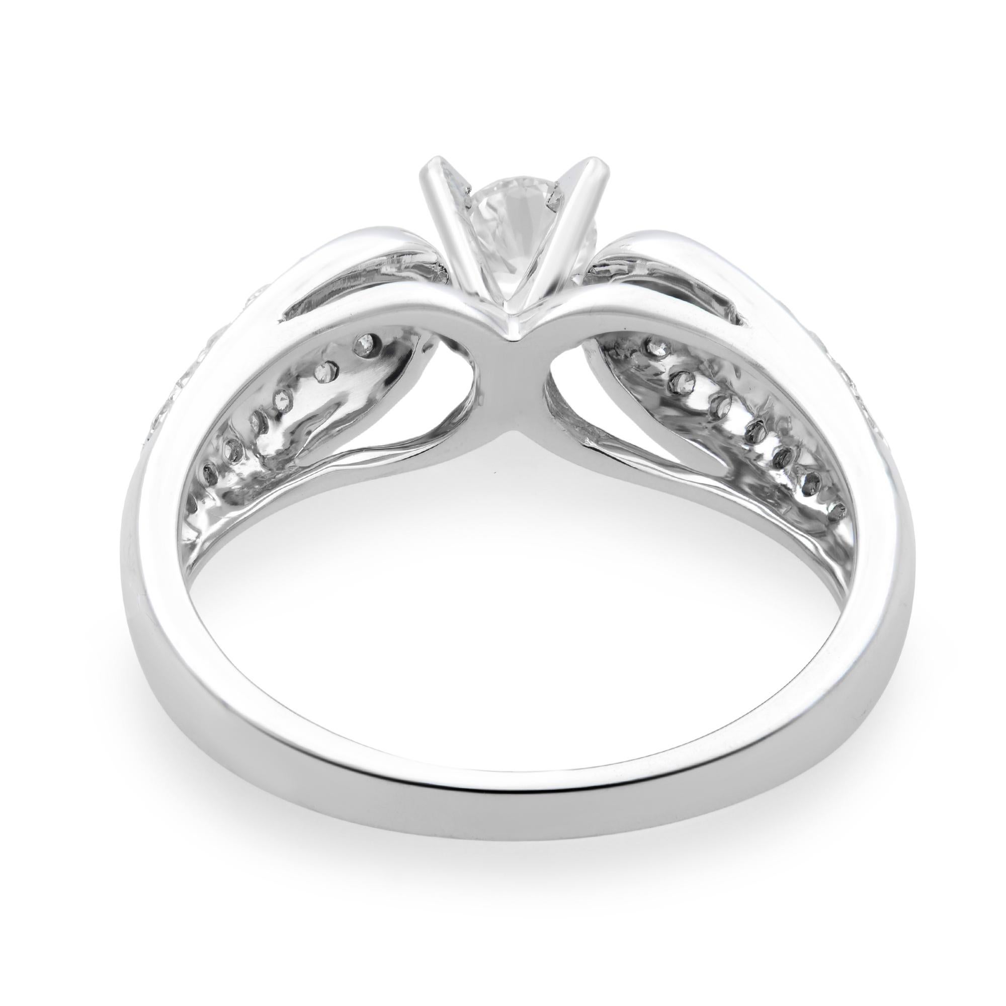 Anillo de compromiso de diamantes Rachel Koen Oro blanco de 14 quilates 0,50 ctw Moderno en venta