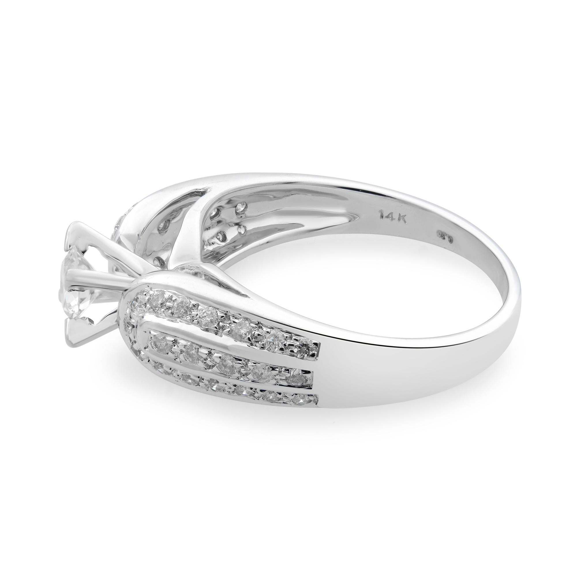 Anillo de compromiso de diamantes Rachel Koen Oro blanco de 14 quilates 0,50 ctw en Nuevo estado para la venta en New York, NY