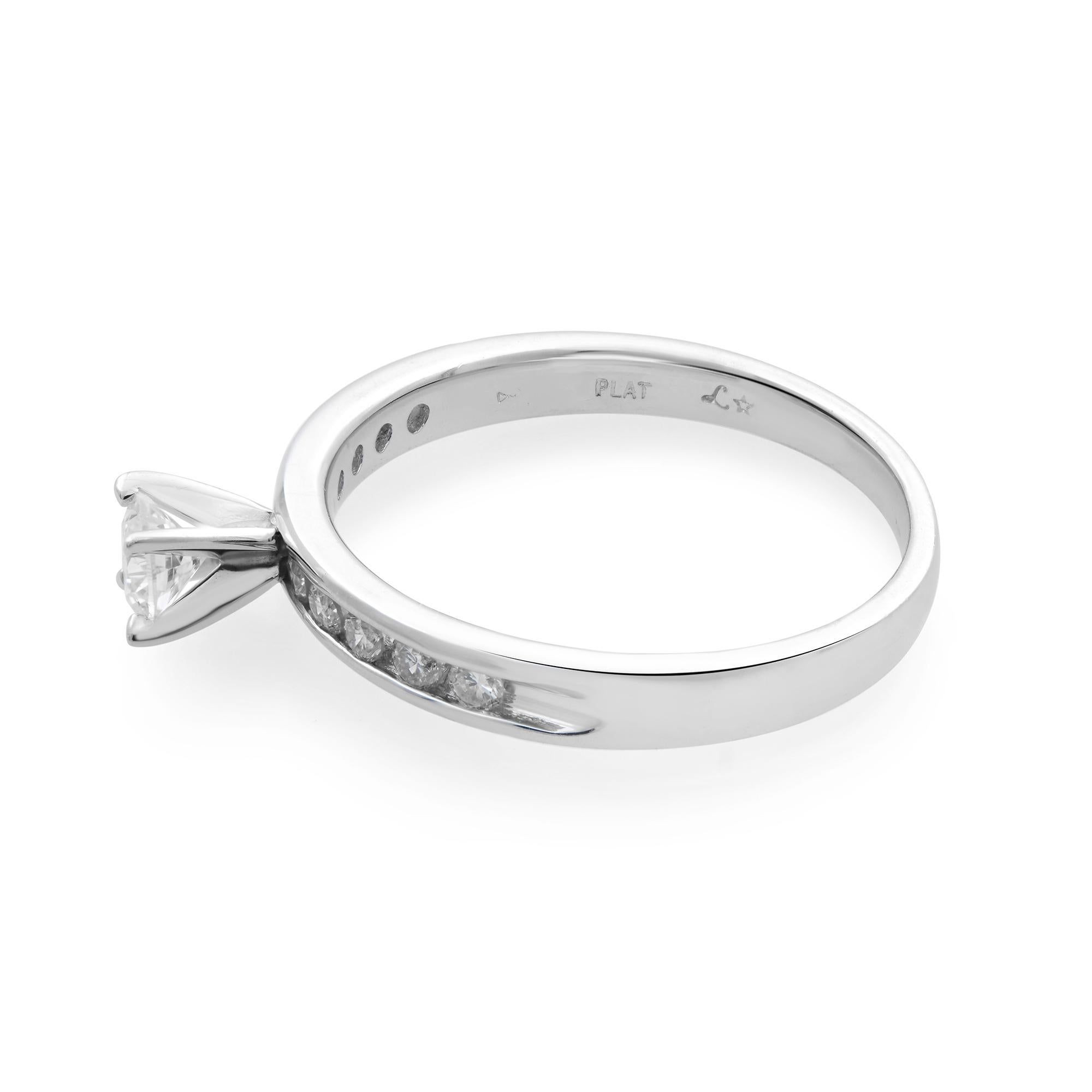 Modern Rachel Koen Diamond Engagement Ring Platinum 0.35cttw For Sale