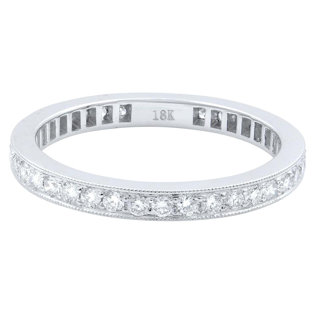 Rachel Koen, Rachel Koen, Diamant-Eternity-Ring mit Milgrain, 18 Karat Weißgold 0,70 Karat