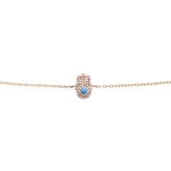 Rachel Koen Diamond Hamsa Bracelet 14k Rose Gold 0.15cttw