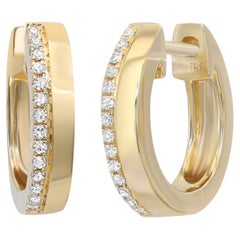 Rachel Koen Diamant Huggie-Ohrring 14K Gelbgold 0,08 Gesamtkaratgewicht