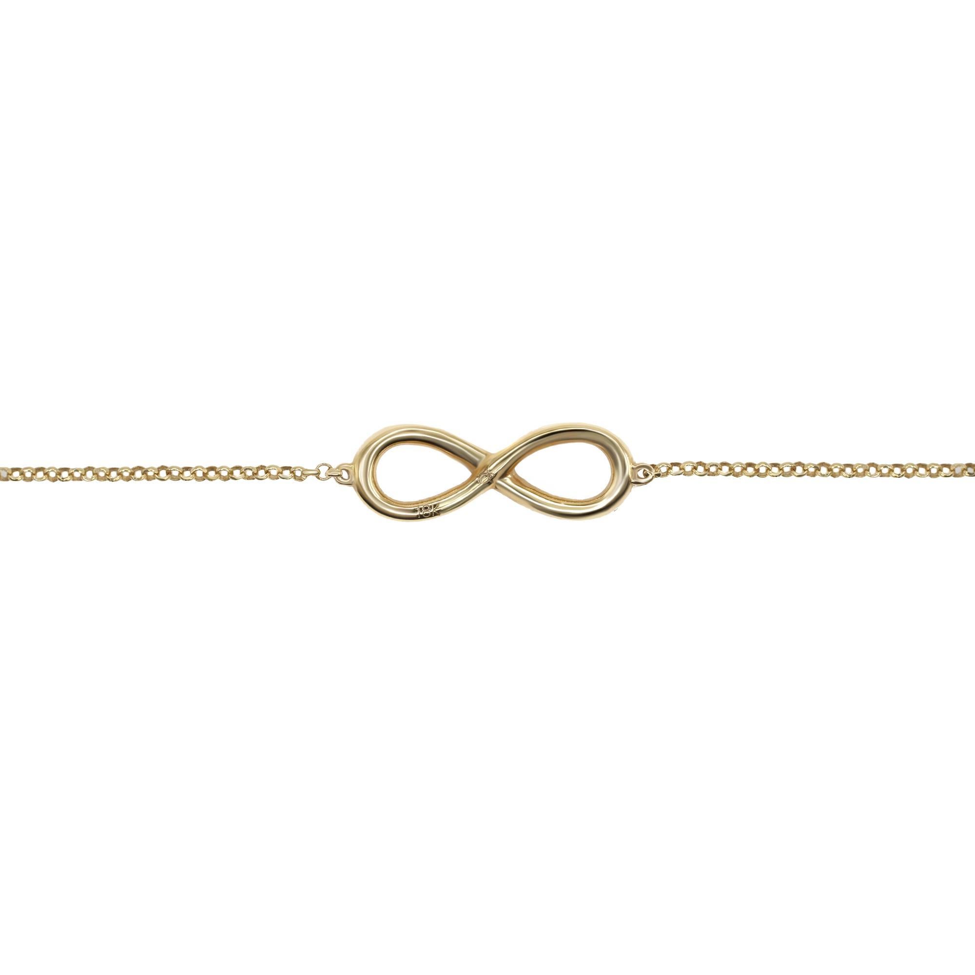 Moderne Rachel Koen Bracelet pour femme Infinity en or jaune 18 carats avec diamants 0,25 carat poids total en vente