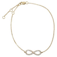 Rachel Koen Diamond Infinity Ladies Bracelet 18K Yellow Gold 0.25cttw