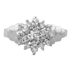 Bague cocktail pour femme Rachel Koen en or blanc 14 carats avec diamants (0,05 ct. pt.)