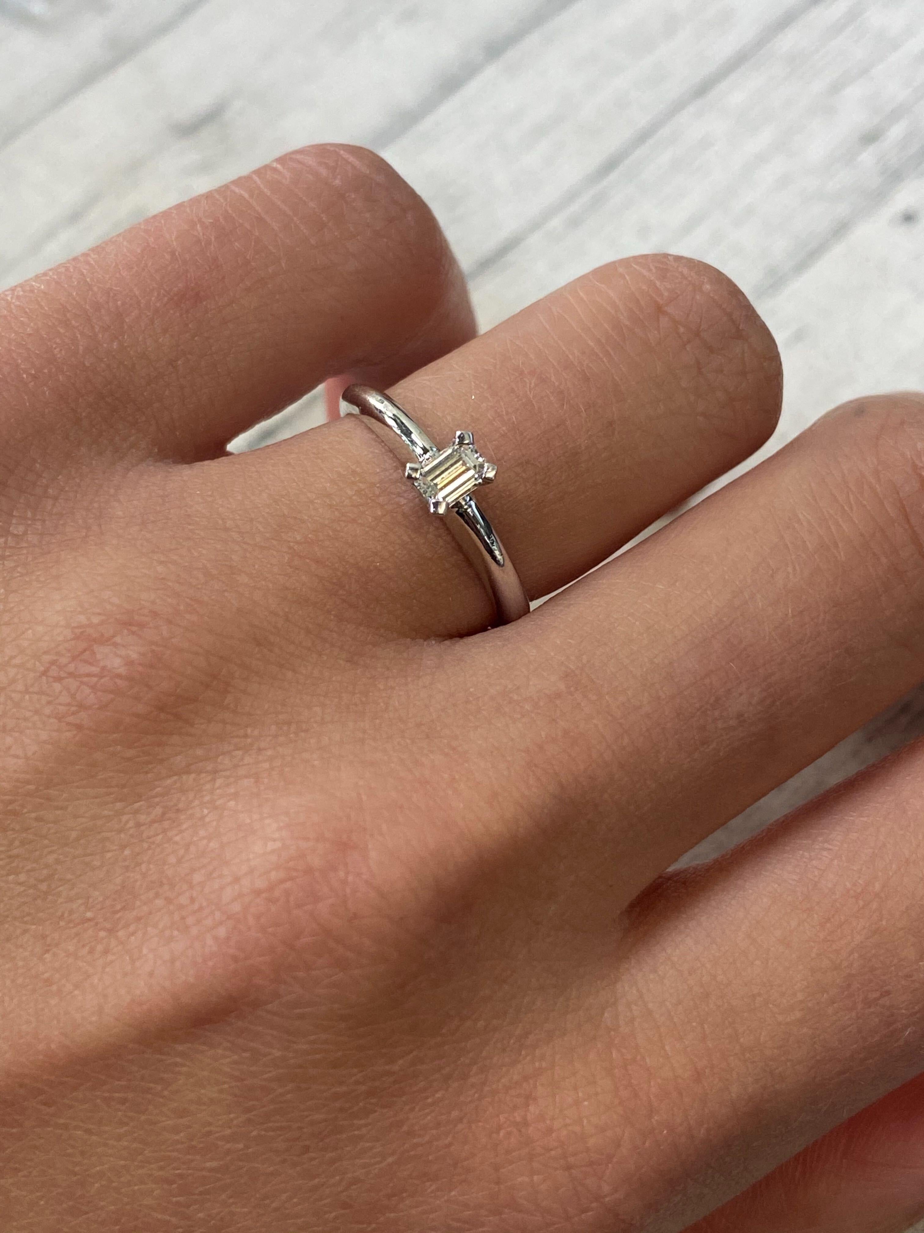 Rachel Koen Diamond Ladies Engagement Ring 14K White Gold 0.20cttw For Sale 2