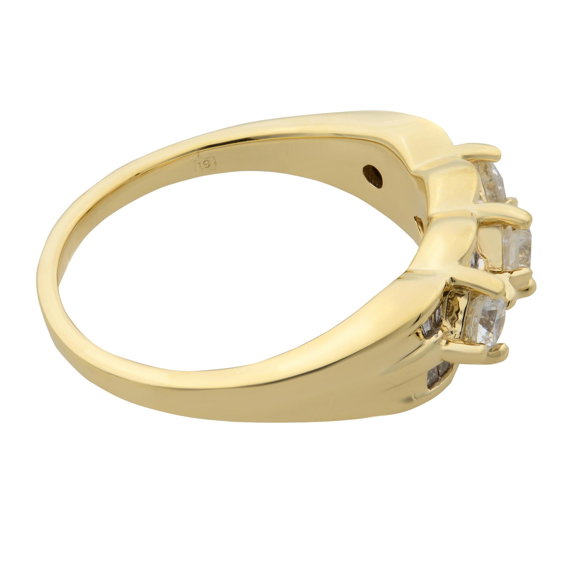 Modern Rachel Koen Diamond Ladies Ring 14K Yellow Gold 0.62cttw For Sale