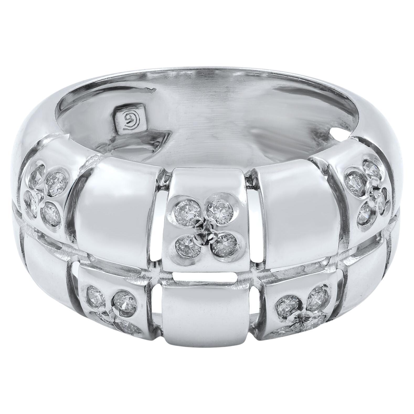 Rachel Koen Diamond Ladies Ring Band 14k White Gold 0.30 Cttw For Sale