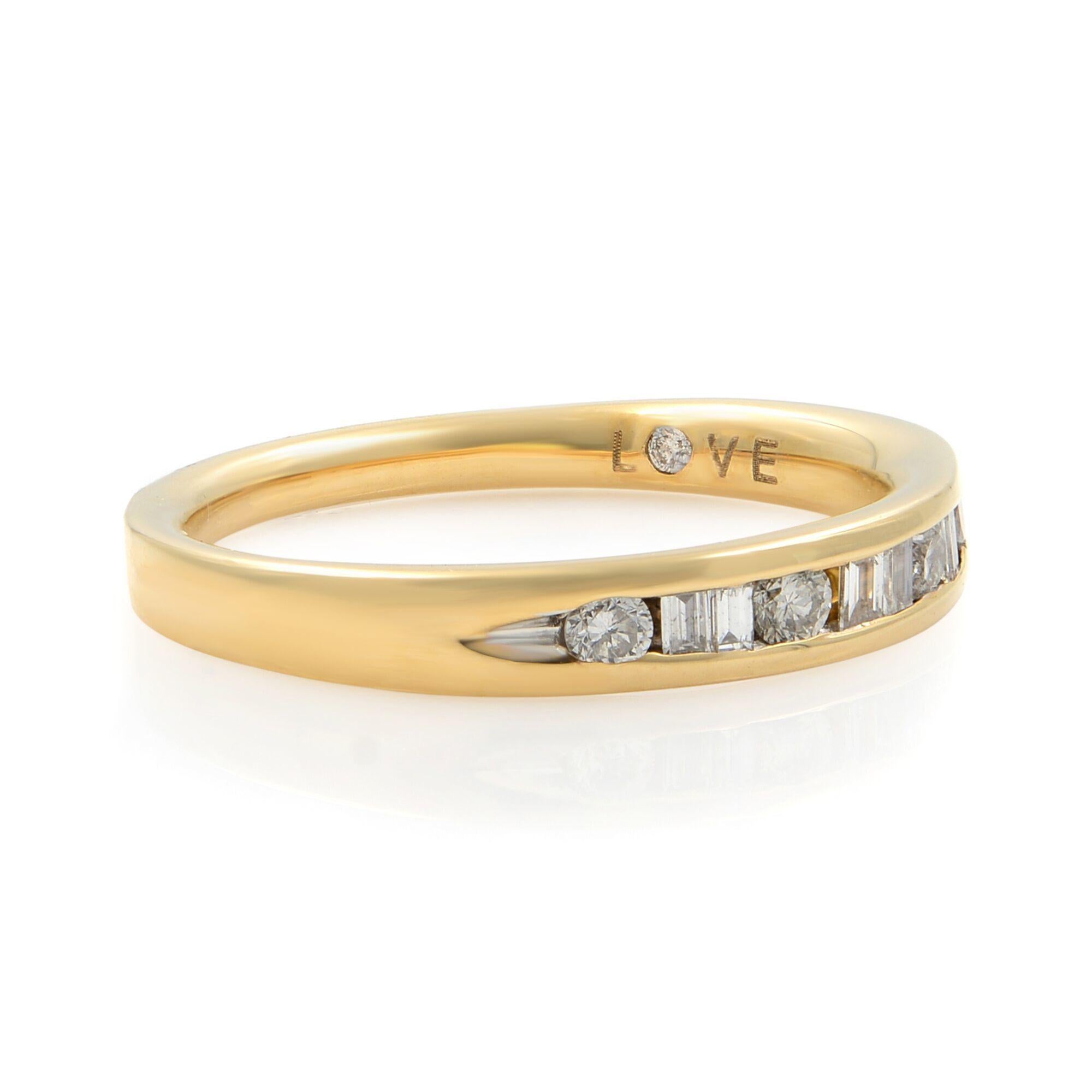 Rachel Koen Diamant Damen Ehering 14K Gelbgold 0,25 Cttw Größe 7 (Baguetteschliff) im Angebot