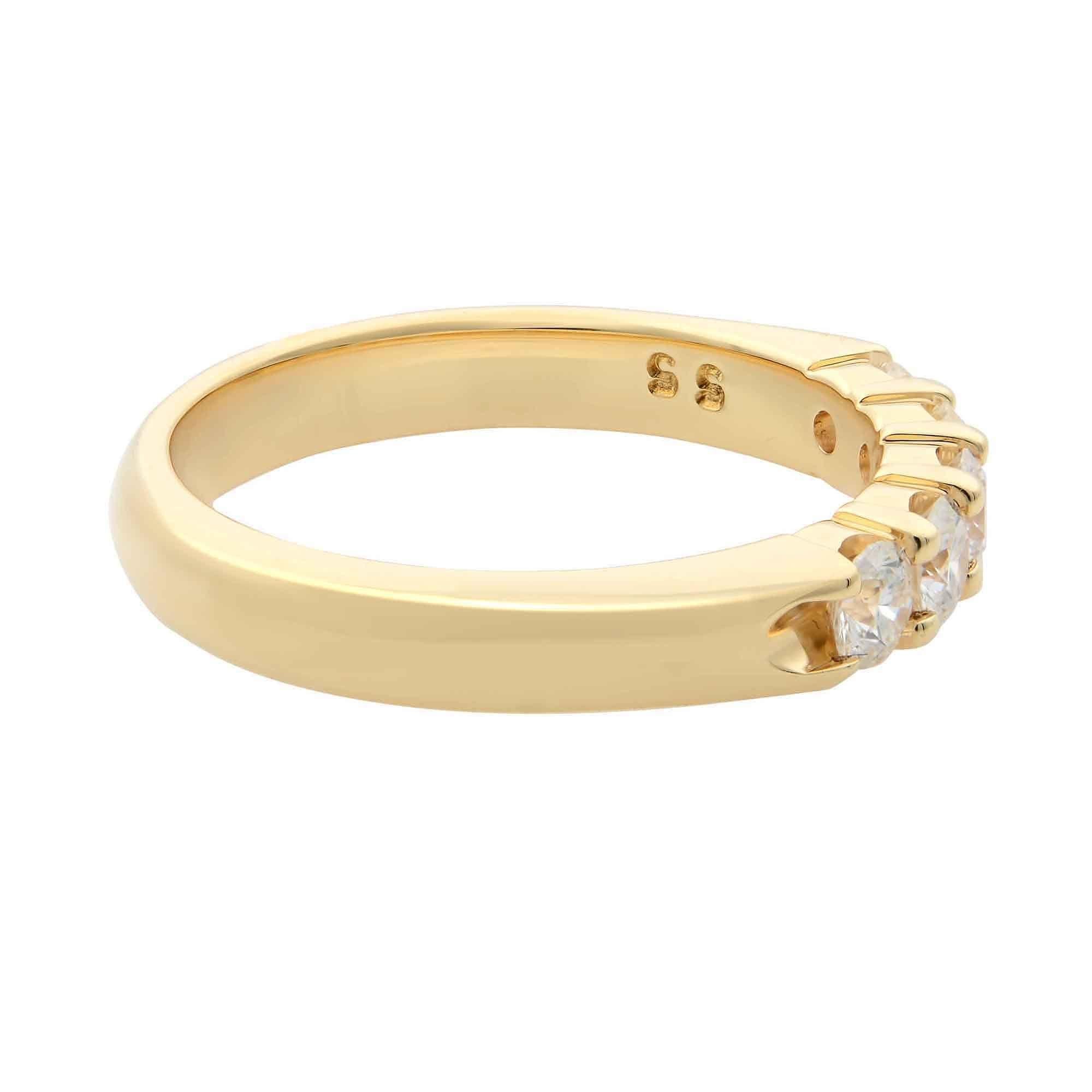 Modern Rachel Koen Diamond Ladies Wedding Band 14K Yellow Gold 0.50cttw For Sale