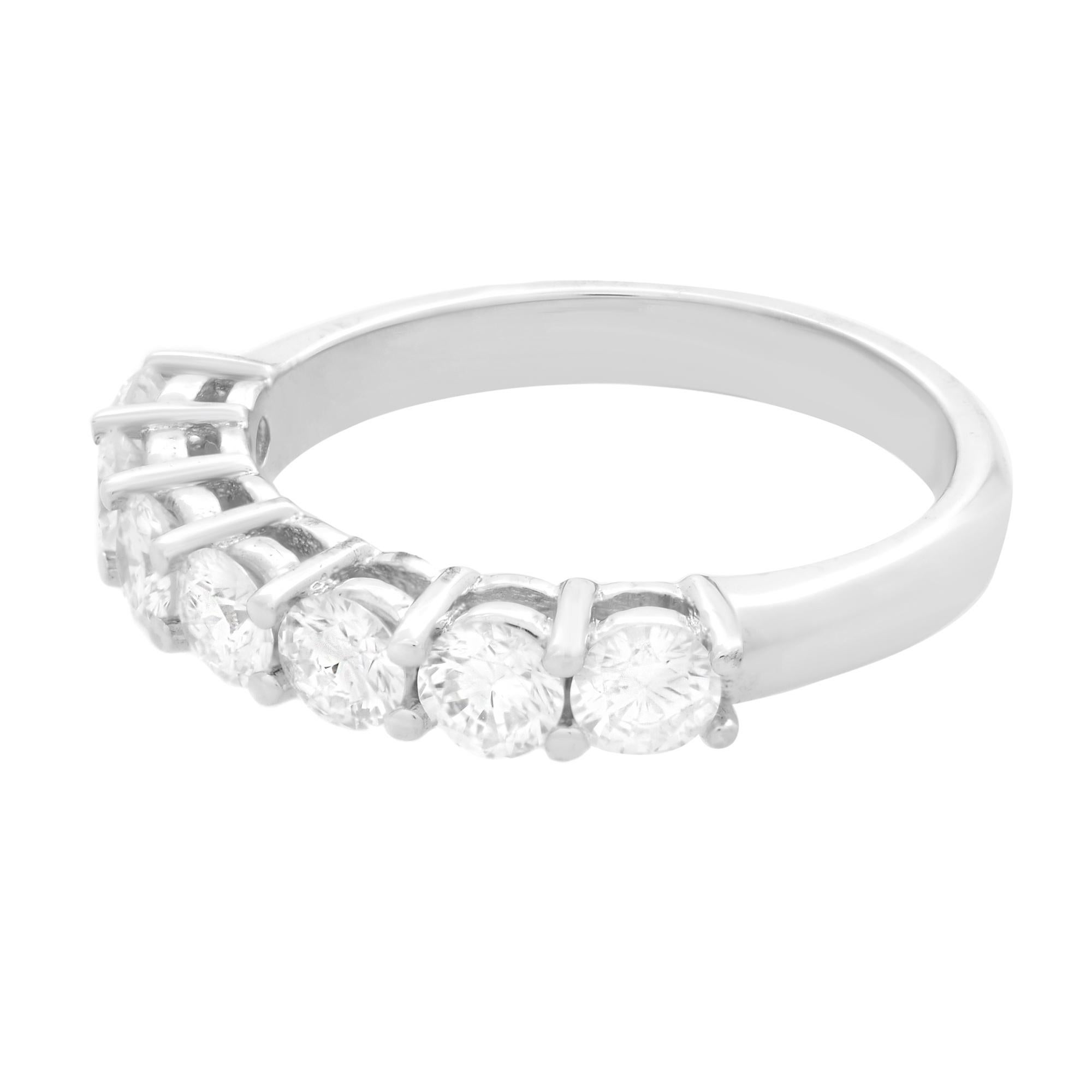 Round Cut Rachel Koen Diamond Ladies Wedding Band Ring 14K White Gold 1.14cttw For Sale
