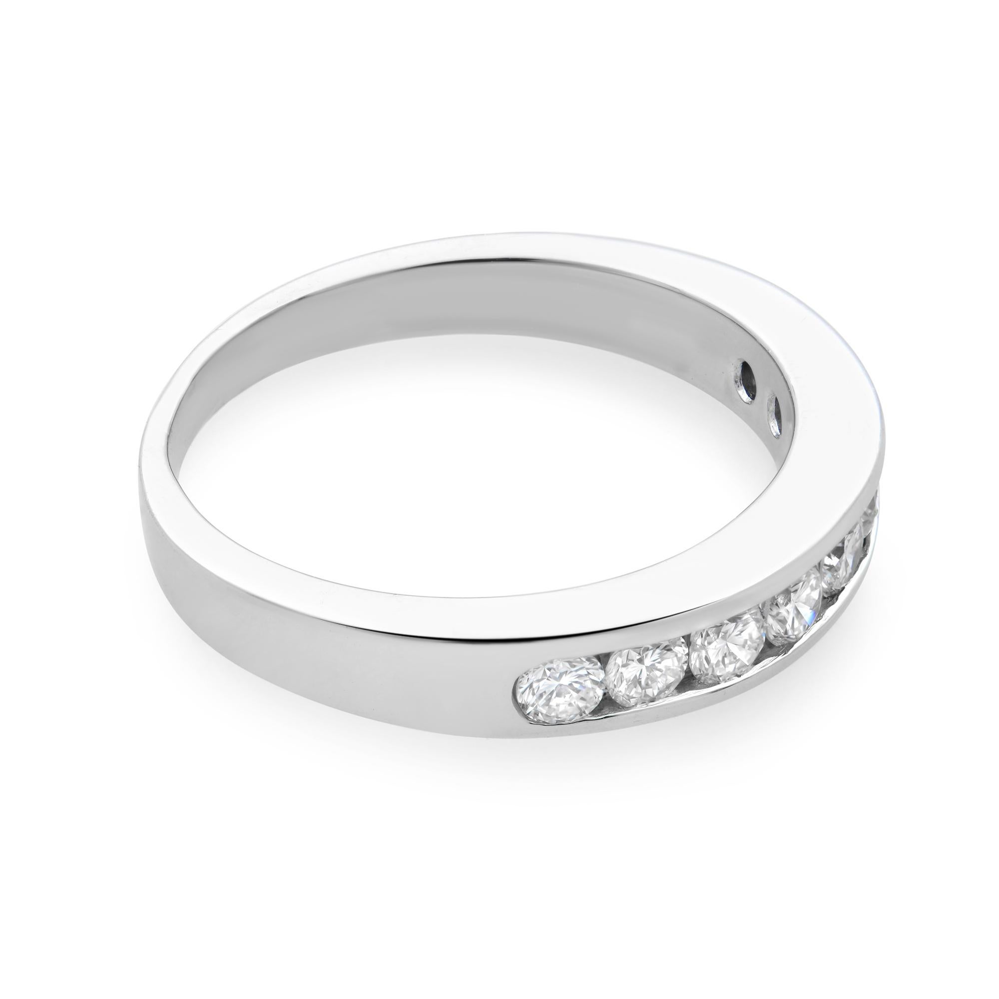 Round Cut Rachel Koen Diamond Ladies Wedding Band Ring Platinum 0.50cttw For Sale