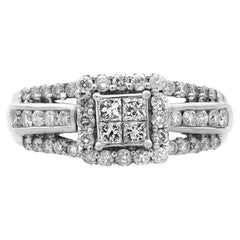 Rachel Koen Bague de mariage pour femme en or blanc 14 carats avec diamants (1,25 cttw)