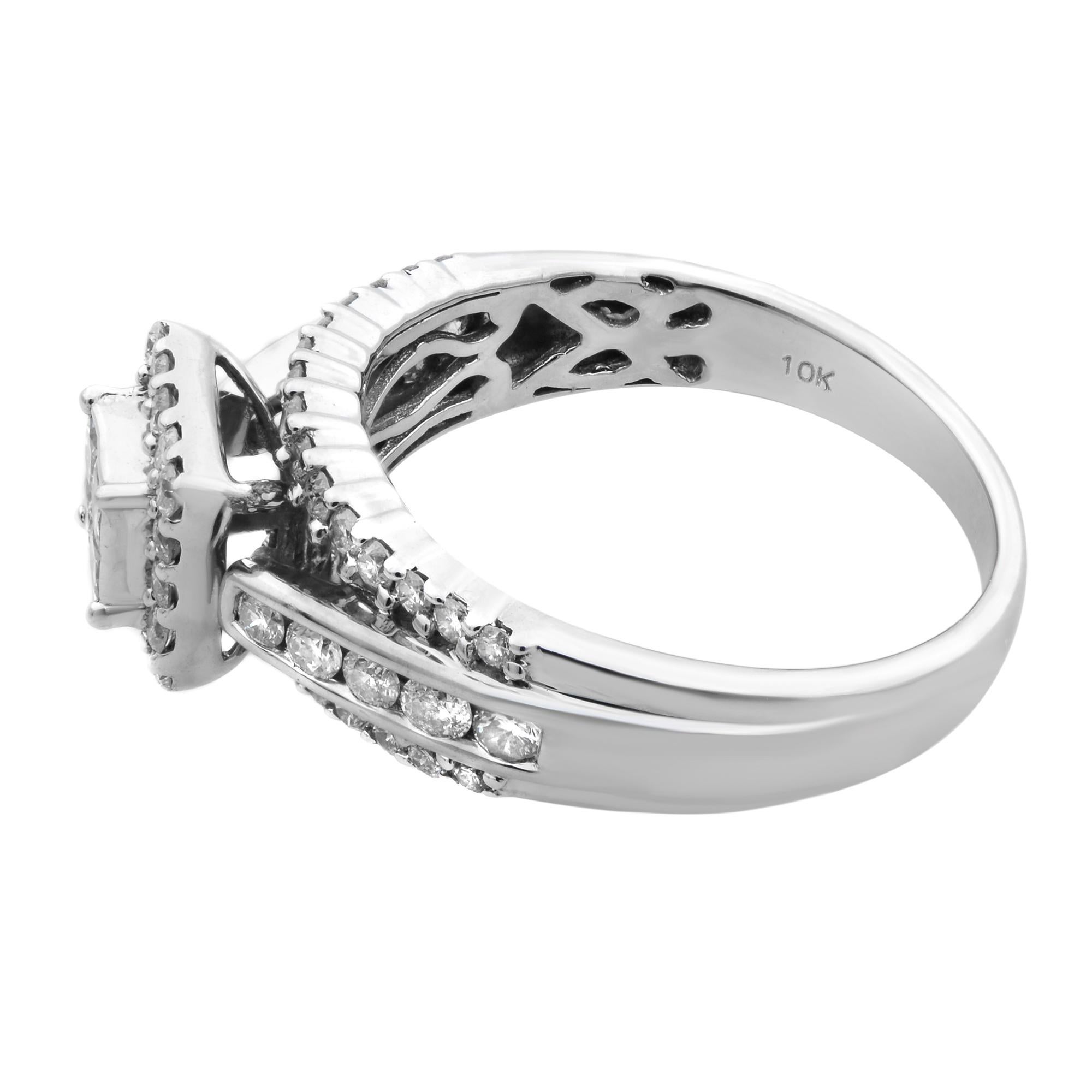 Round Cut Rachel Koen Diamond Ladies Wedding Ring 14K White Gold 1.25cttw For Sale