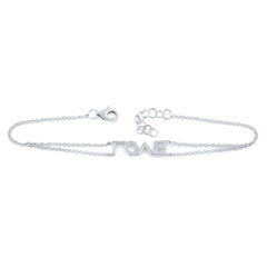 Rachel Koen Pulsera Cadena Amor Diamantes Oro Blanco 18K 0.12cttw