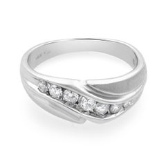 Rachel Koen Diamond Mens Ring 14K White Gold 0.50cttw