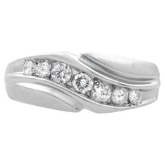 Rachel Koen Diamond Mens Ring 14K White Gold 0.50cttw