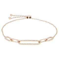 Rachel Koen Bracelet Bolo à maillons en or jaune 14 carats avec diamants 0,24 carat poids total