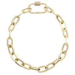 Rachel Koen Diamond Paper Clip Link Bracelet or jaune 14K 0.23cttw