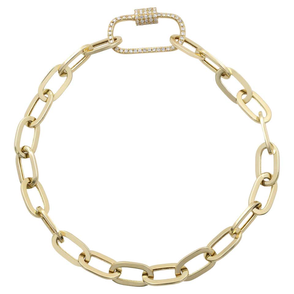 Rachel Koen 7.43Cttw Diamond Paper Clip Link Chain Necklace 14K Yellow ...