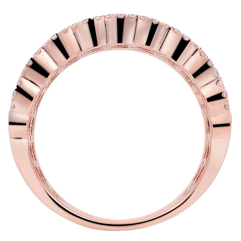 Modern Rachel Koen Diamond Pave Ladies Ring 18K Rose Gold 3.00cttw For Sale
