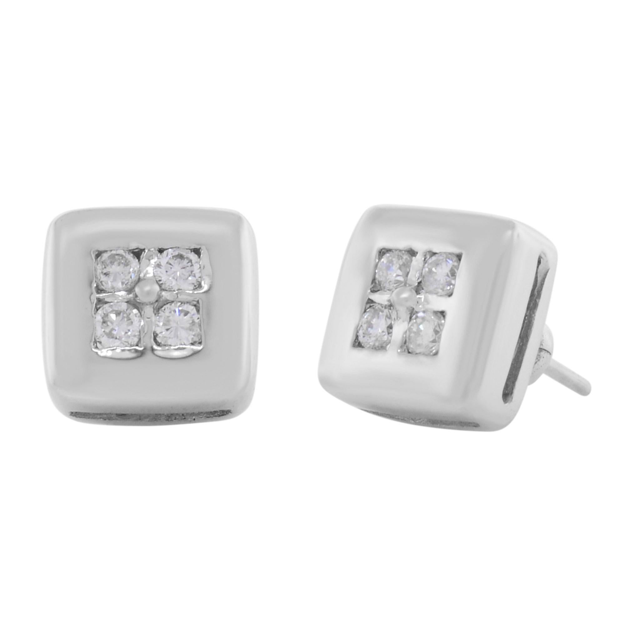 Round Cut Rachel Koen Diamond Pendant and Diamond Earrings Set 18K White Gold For Sale