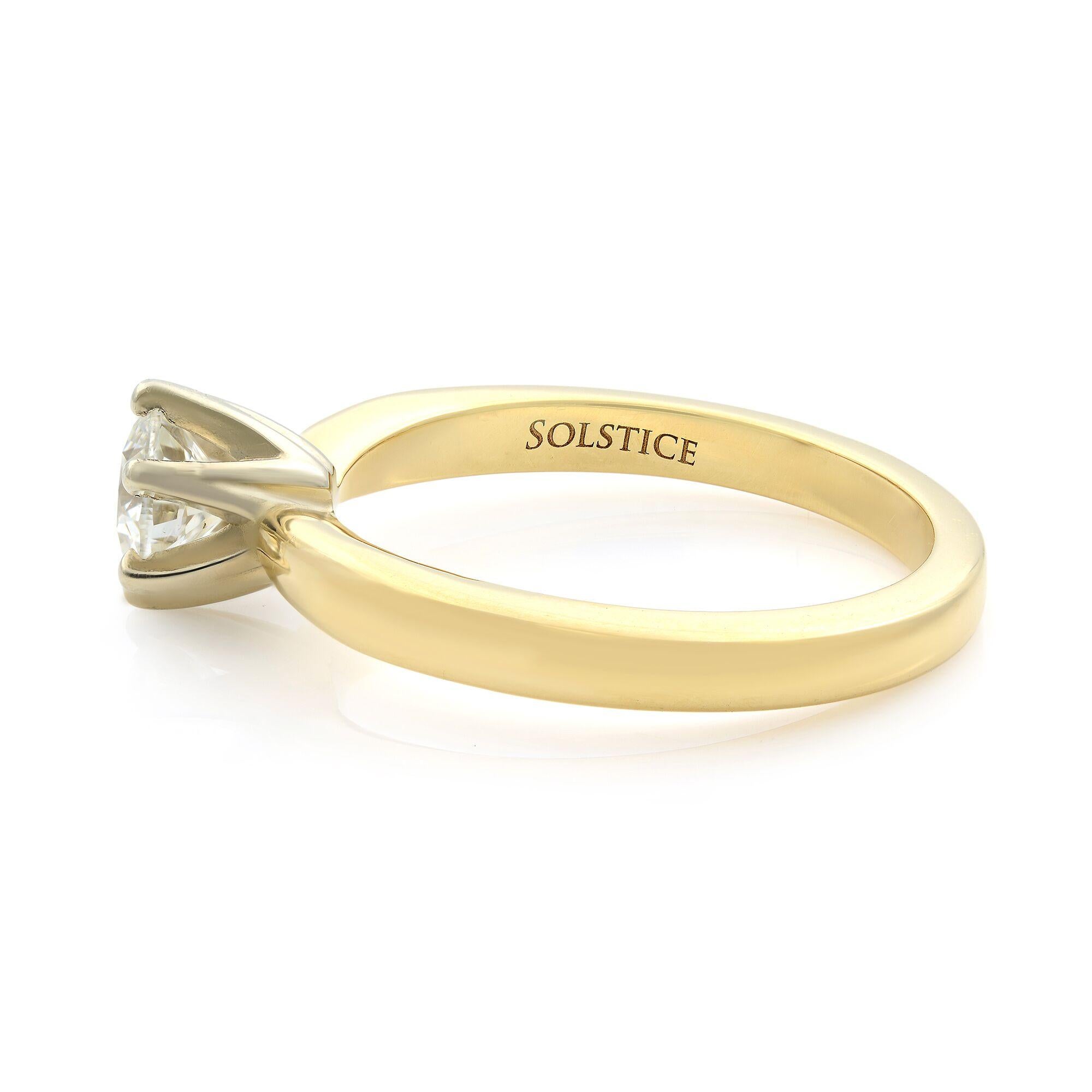 Modern Rachel Koen Diamond Solitaire Engagement Ring 14K Yellow Gold 0.70Cttw For Sale