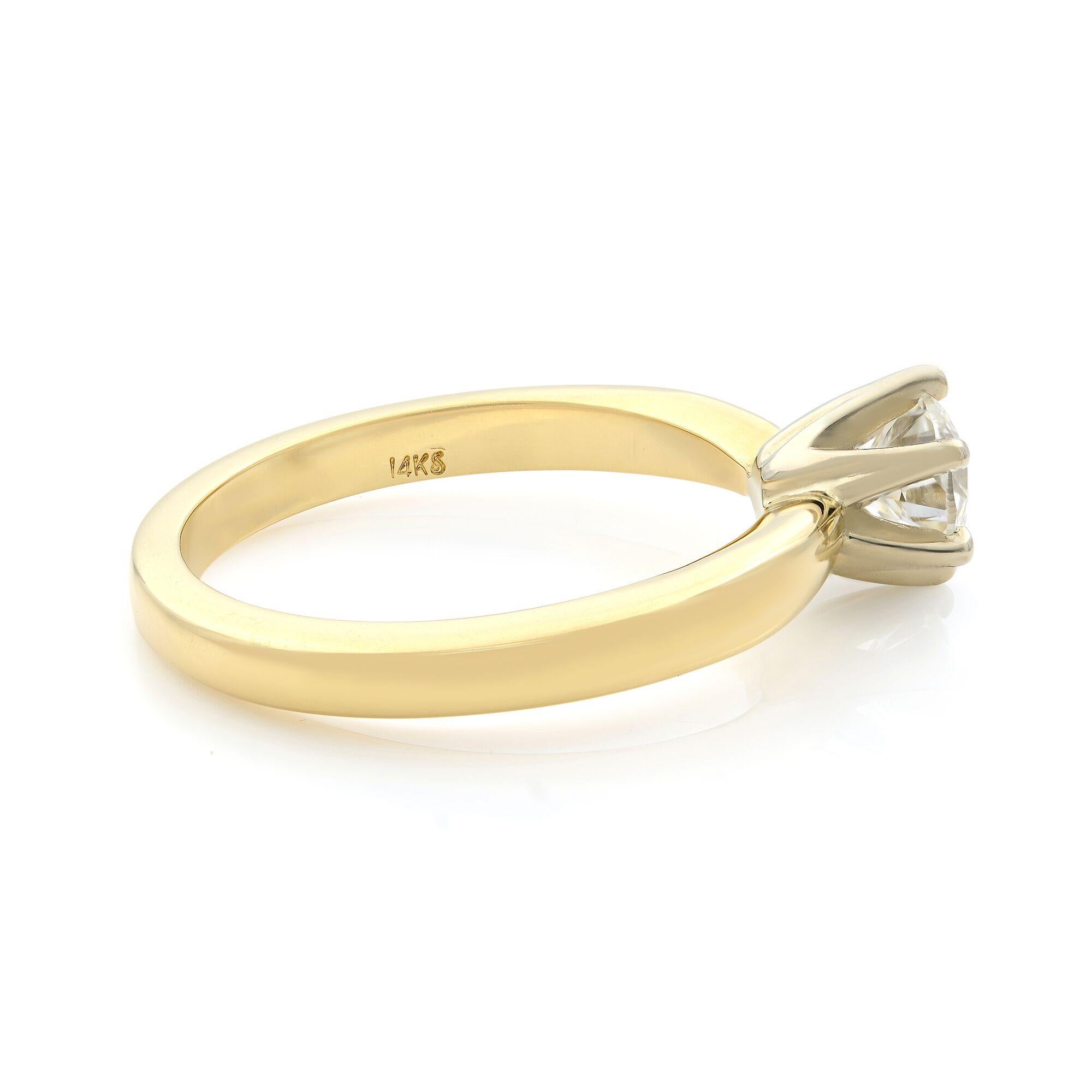 Round Cut Rachel Koen Diamond Solitaire Engagement Ring 14K Yellow Gold 0.70Cttw For Sale