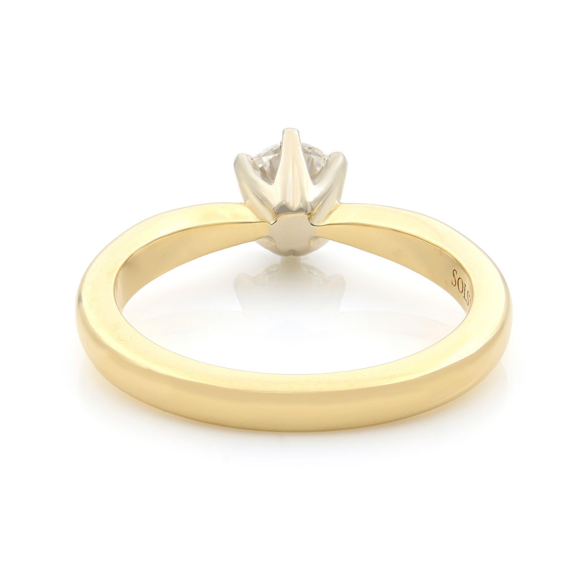 Rachel Koen Diamond Solitaire Engagement Ring 14K Yellow Gold 0.70Cttw In New Condition For Sale In New York, NY