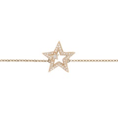 Rachel Koen Diamond Star Chain Bracelet 18K Rose Gold 0.19cttw