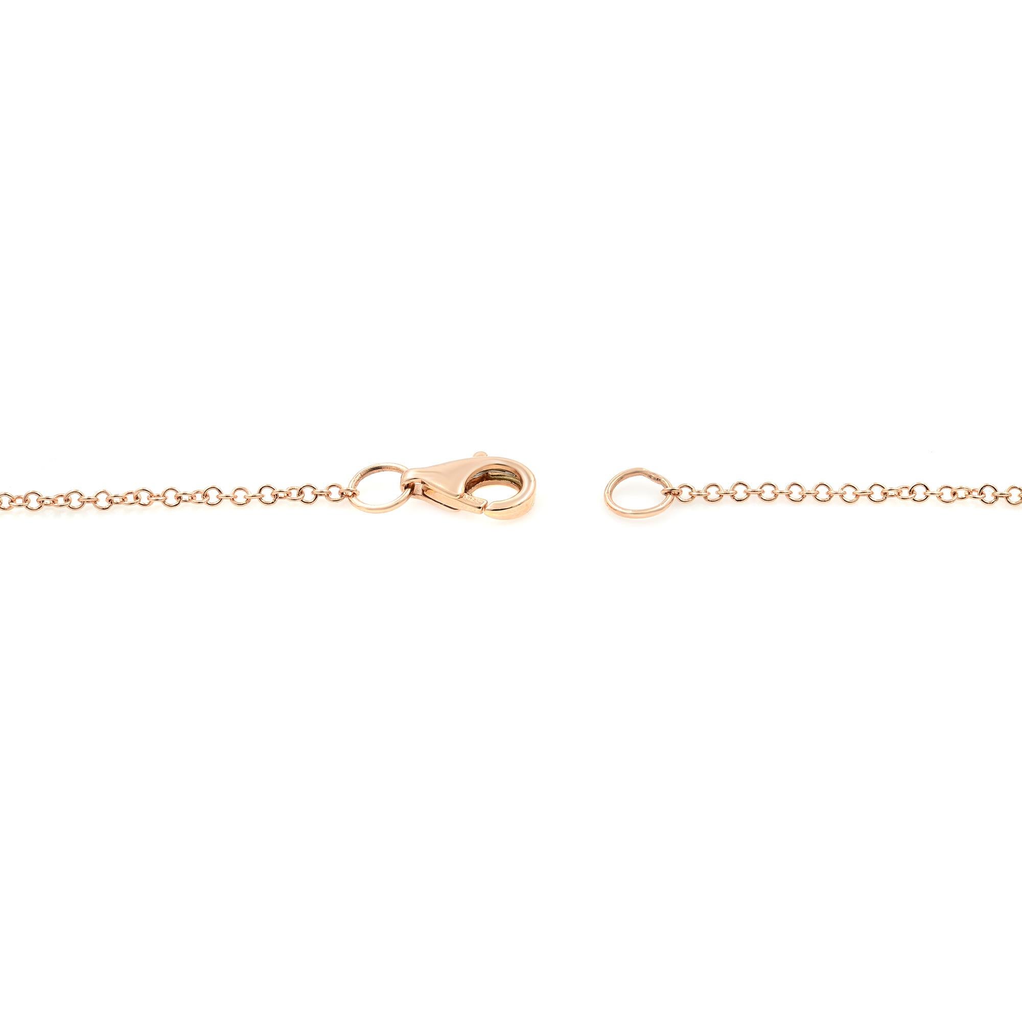 Women's Rachel Koen Diamond Triangle Necklace 14K Rose Gold 0.03Cttw For Sale