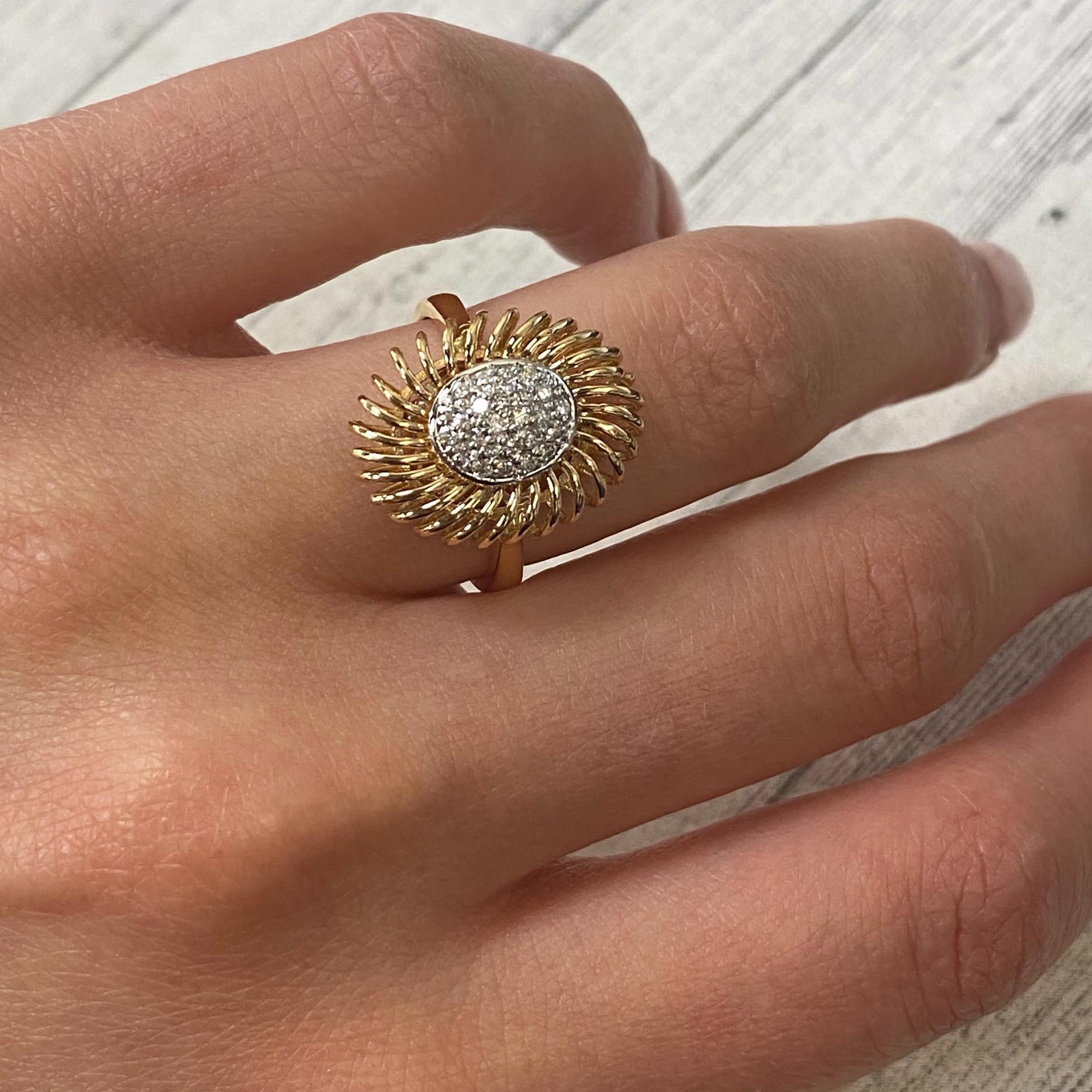 De las mujeres Rachel Koen Anillo Cóctel Único Diamante Oro Rosa 18K 0.15 Cttw Talla 6.75 en venta