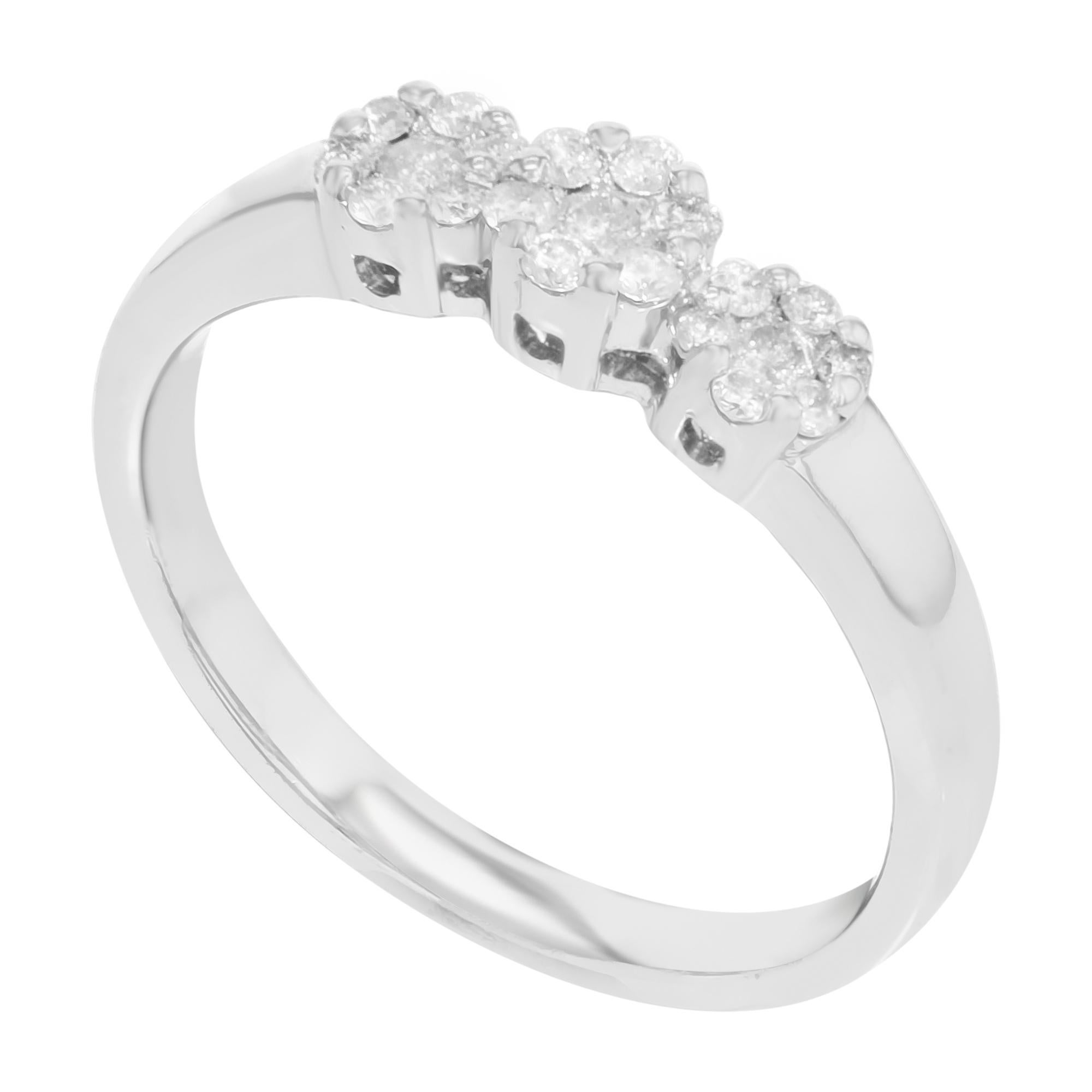 Modern Rachel Koen Diamond Wedding Band 14k White Gold 0.29 Cttw For Sale