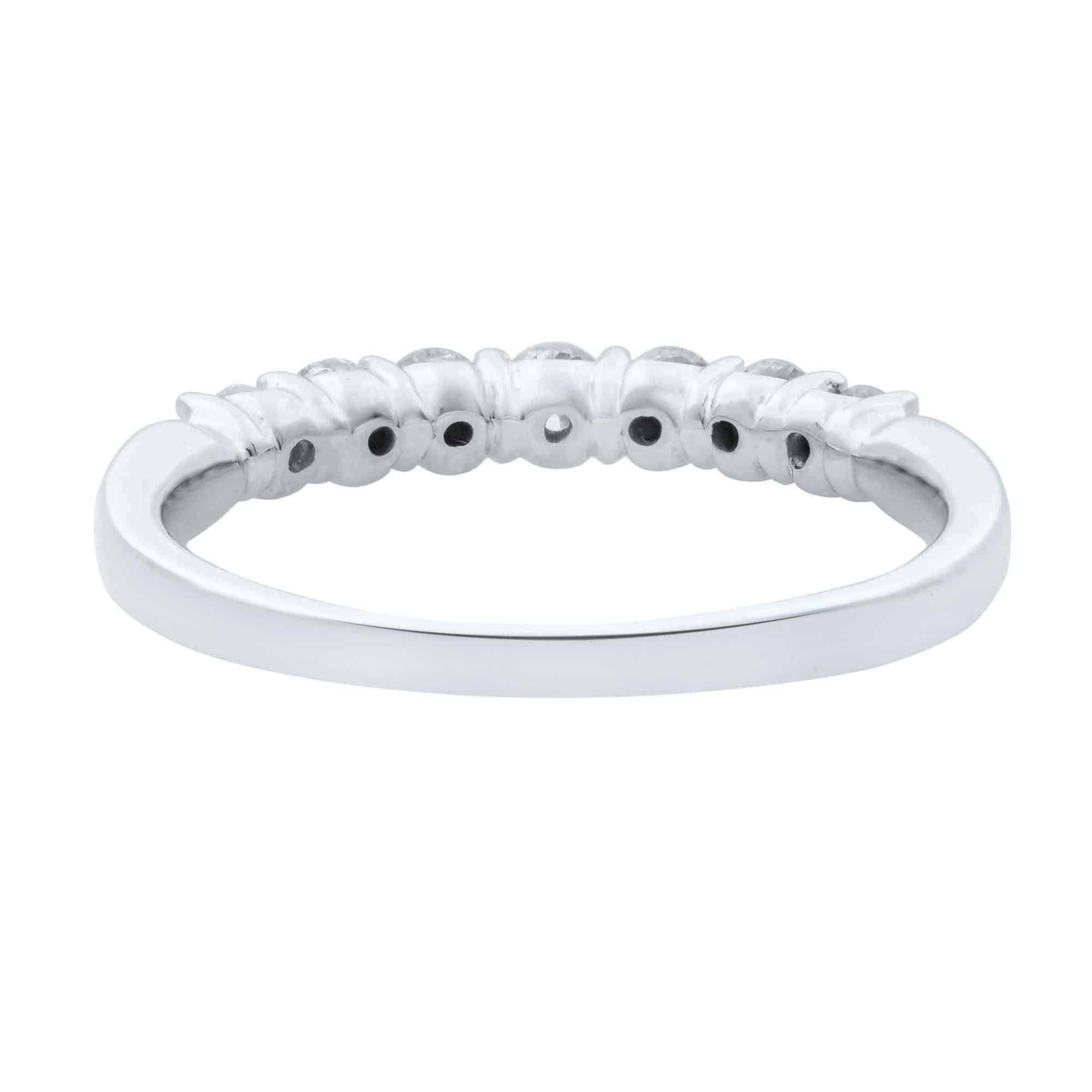 Round Cut Rachel Koen Diamond Wedding Band Ring 14K White Gold 0.42cttw For Sale