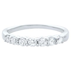 Rachel Koen Diamond Wedding Band Ring 14K White Gold 0.42cttw